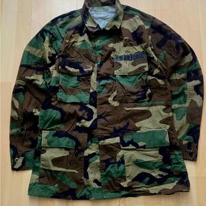 US Air Force Woodland Camo Combat Shirt Men’s Medium Long